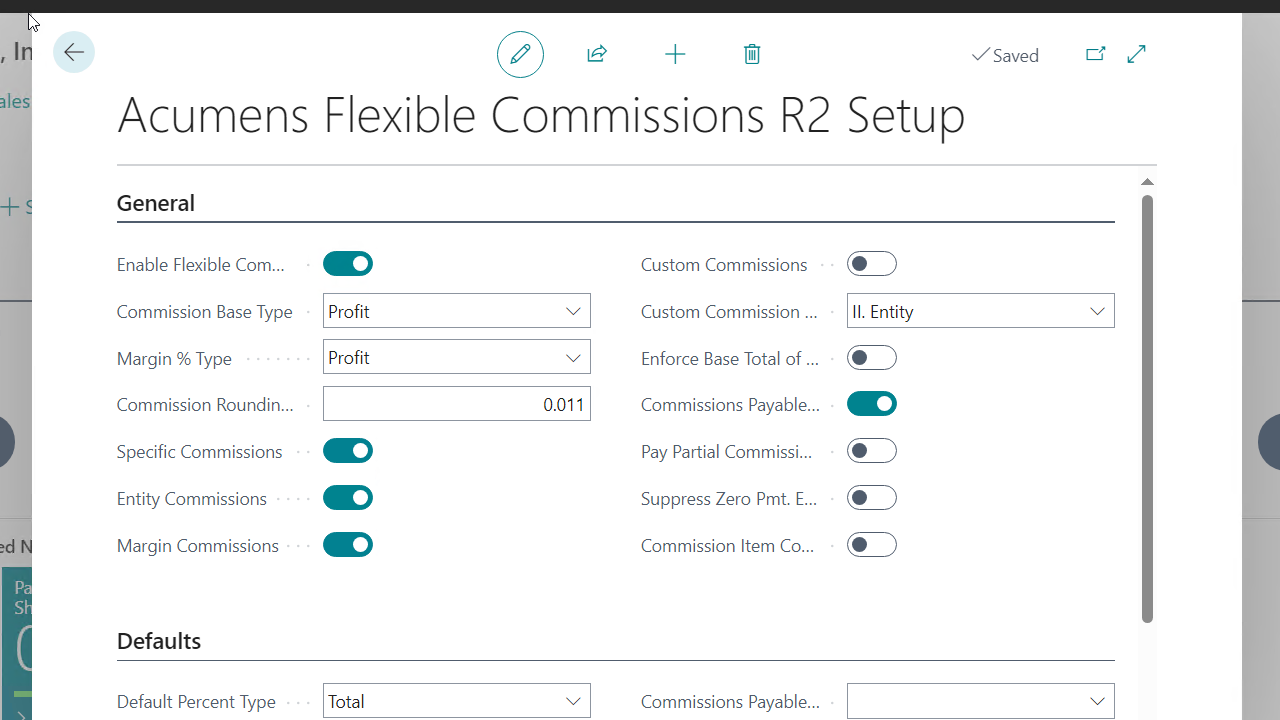 Acumens Flexible Commissions R2 Setup