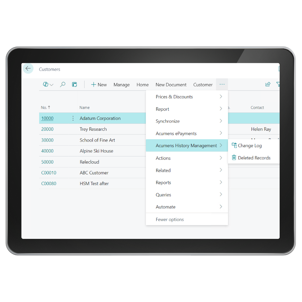 Acumens History Management